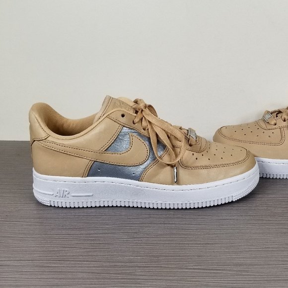 Nike Air Force 1 '07 SE Low Top Beige/Metallic Silver Women's Size 6.5 US / 37.5 - Picture 7 of 10